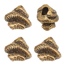 DICOSMETIC 4 Stück Messer Lanyard Perlen Paracord Perlen Schlange EDC Charm Bead Antik Bronze Legierung Großes Loch Europäische Perle Für Messer Lanyard Schlüsselanhänger Armband Bohrung: 6mm