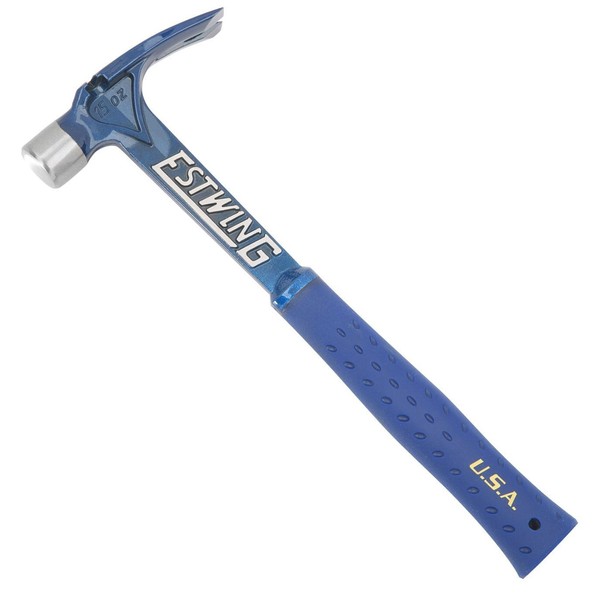 Estwing Ultra Series Hammer - 15 oz Short Handle Rip Claw with Smooth Face & Shock Reduction Grip - E6-15SR, Blue