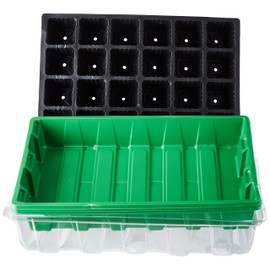 Flower 55046 -Large Greenhouse with 3 pieces, Transparent / Green, 37.5x25x8 cm