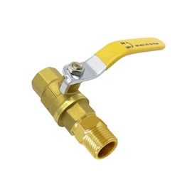 BesNPT Brass 1/2" NPT Female Shut-Off Ball Valve and 1/2" NPT Male Nipple Connector for Water Fuel Air