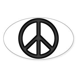 CafePress Round Peace Sign Sticker Oval Car Bumper Sticker