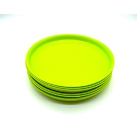 Plates 18 cm Set of 6 Dinner Plates Party Tableware Children's Tableware Camping Tableware Plastic Tableware Lime