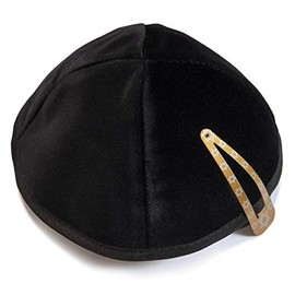 Kippah 21 cm Size Jewish Velvet Kipa Black Yarmulke Head Cover