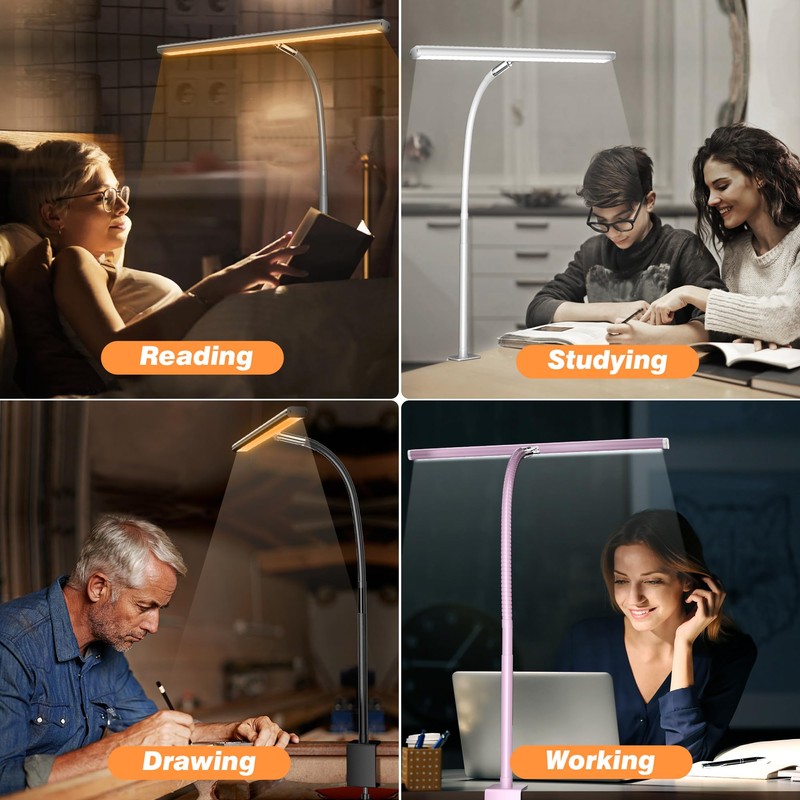 Airlonv LED Desk Lamp for Office Home, Eye-Caring Desk Light