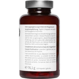 Magnesium Capsules Pack of 120 – High Dose with 378 mg Magnesium Per 2 Capsules – Organic Magnesium Citrate with High Bioavailability – No Fillers & Vegan – by nu3