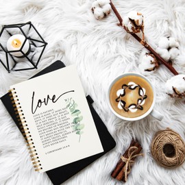 ZFQ Bible Prayer Journal for Woman,1 Corinthians 13:4-8 Christian Notebook Gifts for Note Taking,Inspirational Journal Hardcover Spiral Notebook 5.5x8.3