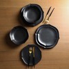 Stone Lain Baskerville 12-Piece Dinnerware Set Stoneware, Black