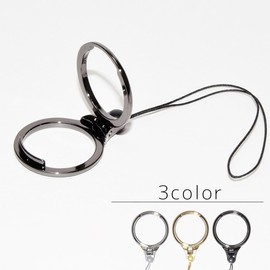 GoodsLand GD-RINGSTAND-BK Smartphone Ring Stand Strap Fall Prevention Stylish Multi-functional