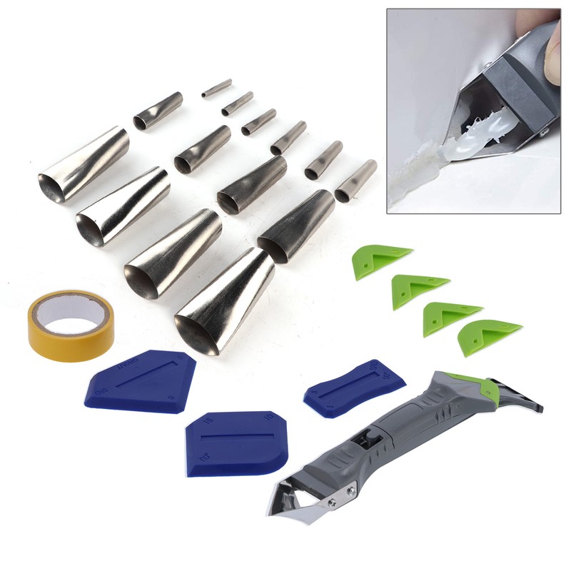 24Pcs Silicone Caulking Tools Caulk Nozzle Applicator Kit Reusable Sealant