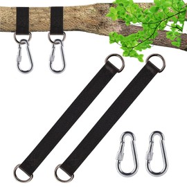 JALEVID Hammock Attachment, Pack of 2 Swing Attachment Swing Hanging Kit Suspension, Nylon Hanging Strap with 2 Heavy Duty Carabiner D-Rings for Swing Attachment Hammocks