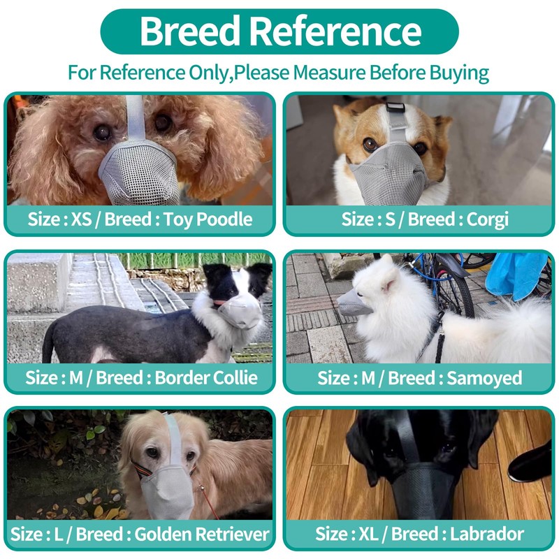 Dog Muzzle - Soft Mesh Muzzle for Small Medium Large