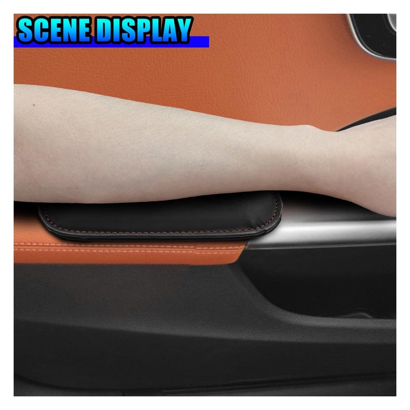 Craedli 2PCS Car Door Armrest Pads, Soft Leather Memory Foam