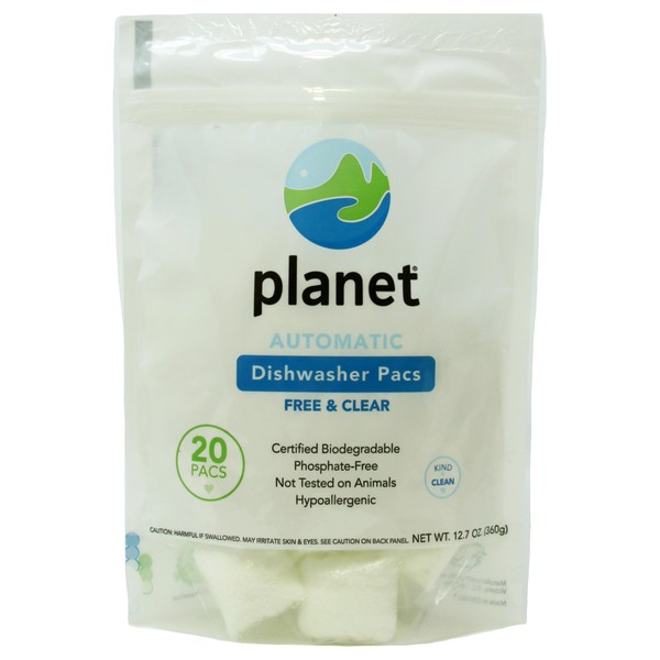 Planet Automatic Free & Clear Dishwasher Pacs, 12.7 Ounce