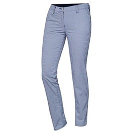 BP 1734-930-19-42l Women's Stretch Chinos, 215.00 g/m² Fabric Blend with Stretch, Blue and White Check, 42 L