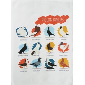 Half a Donkey Breeds of Pigeon - Large Cotton Tea Towel