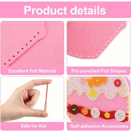 COYUN 3 Pieces Felt Sewing Kit for Children, Sewing Kit Children, Sewing Kit, Felt Craft Set, Creative Sewing Kit for Children for Educational Children and Beginners, Sewing Stuffed Plush Ornament