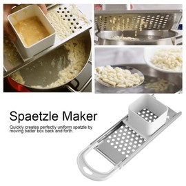 Stainless Steel Spaetzle Maker, Kitchen Stainless Steel Blade Noodle Maker with Comfortable-Grip Handle Dumpling Maker Pasta Maker Cooking Tool Fits Over Pots Pans Dishwasher