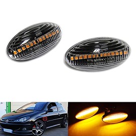 2x Clear Lens Side Indicator Amber LED Marker Repeater Light For Berlingo C1 C2 C3 Picasso C5 C6 Dispatch Jumpy SpaceTourer Xsara 107 108 206 301 307 407 607 Expert Traveller Partner Rifter