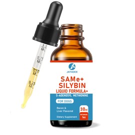 SAMEe for Dogs 500mg Liquid Drops with Silybin – Bacon Liver Flavored Liver Support Supplement for Dogs – S-Adenosyl Methionine & Milk Thistle Extract – 30ml (1oz)
