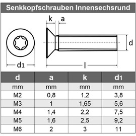 M4 x 10 mm (30 pieces) Countersunk Screws with Hexalobular Hexalobular TX Stainless Steel VA A2 V2A Countersunk Screw Full Thread Rustproof DIN 965 ISO 14581 AGBERG