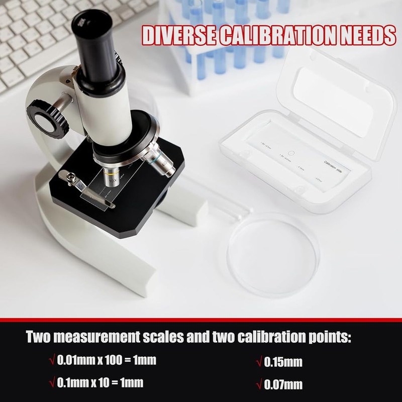 Comphic 0.01mm Microscope Calibration Slide Ruler -Stage Microscope Reticle Calibration
