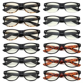 Eyekepper 12-Pack Classic Blue Light Blocking Reading Glasses for Women Computer Readers Ladies +1.25