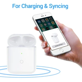 Kenko Back Kenko Back Wireless Charging Case Compatible with AirPods 1 & 2 Generation, Replacement Charger Case with Bluetooth Pairing Sync Button, White