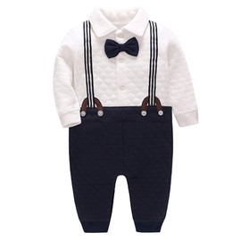 Bebone Baby Boys’ Romper Suit Christening Wedding Baby Clothing Long-Sleeved Suit -