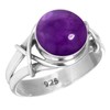 Jeweloporium 925 Sterling Silver Ring for Women Purple Natural Amethyst