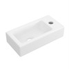 J-FAMILY Small Wall Mount Bathroom Sink Rectangle Ceramic Mini Vessel