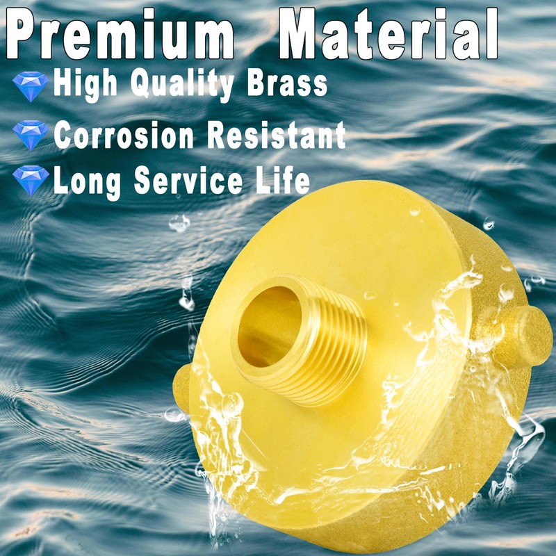 FullMayPro Fire Hydrant Hose Adapter 2-1/2" NST/NH Female x 3/4"