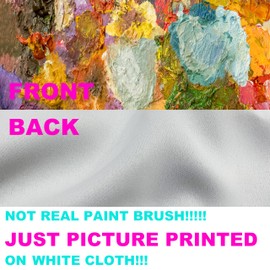 Shrahala Colorful Abstract Paint Tier Curtains for Kitchen Windows,Multicolor Modern Artist Window Curtain Panels Multilayer Polyester Blackout for Living Room Bathroom 2 Pack 26 x 24 in