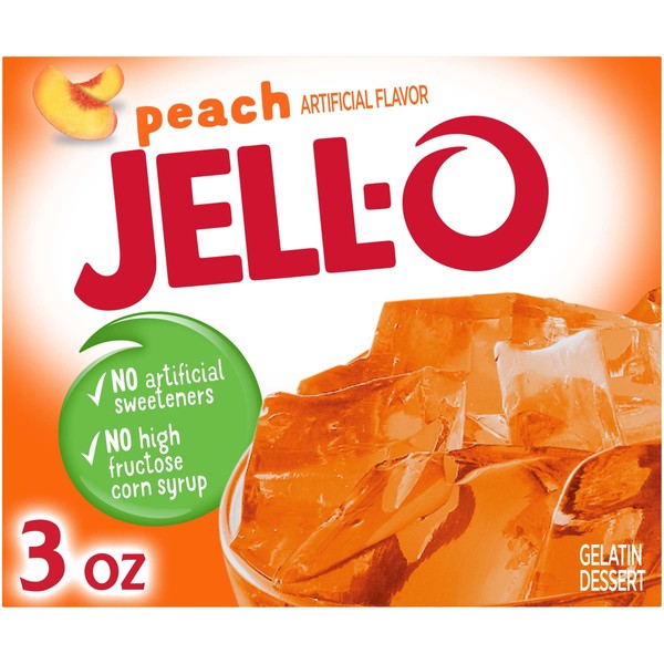 Jell-O Peach Gelatin Mix (3 oz Boxes, Pack of 24)