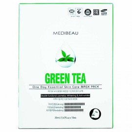 Mediview One-Day Essential Skincare Mask Pack 20ml - Green Tea, 10 Sheets 7ea