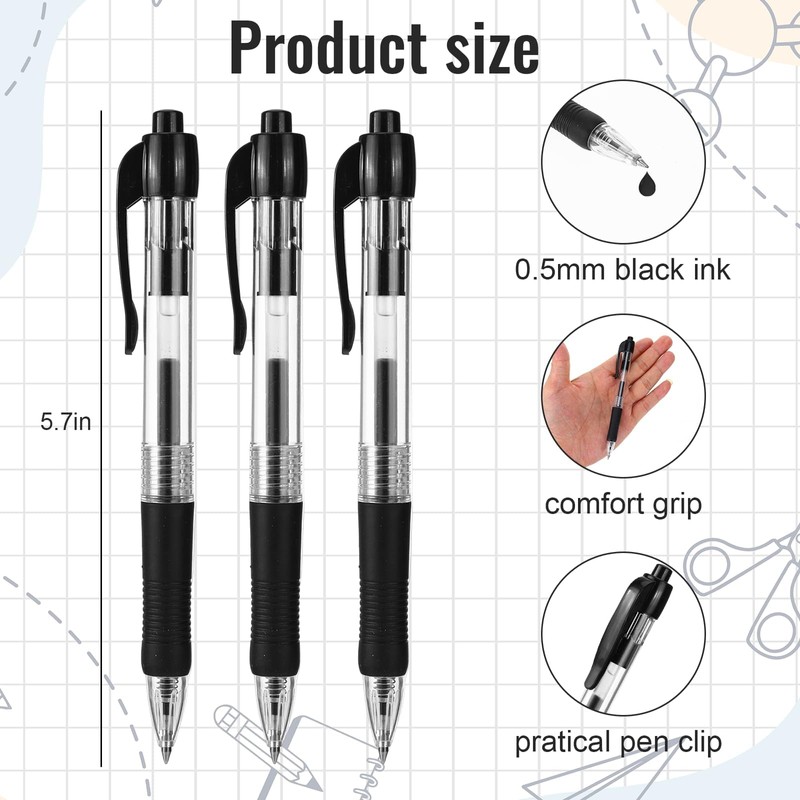 Hauojaus 24 Pack Mini Ballpoint Pens Small Pens Bulk Black