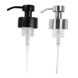 Ipetboom 2pcs Stainless Steel Soap Pump Dispenser Replacement Tops for Mouth Lotion Soap Bottles Stylish Black Silver Liquid Pump for Kitchen Bathroom Efficiency