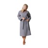 Premium Turkish Cotton Waffle Weave Lightweight Kimono Spa, Gray, Size