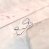 925 Sterling Silver Open Criss Cross X Ring Polished Adjustable
