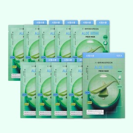 Bring Green Fresh Mask Aloe Soothing 20g 10 sheets / 브링그린 프레시 마스크 알로에 수딩 20g 10매입