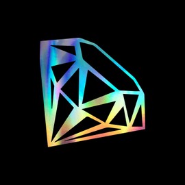 Diamond Silhouette Sticker Vinyl Decal Notebook Car Window Laptop 4" x 4" (Holographic)