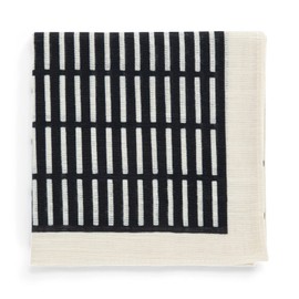 Topdrawer Japanese Handkerchief, 100% Cotton, Bamboo Pattern, Black