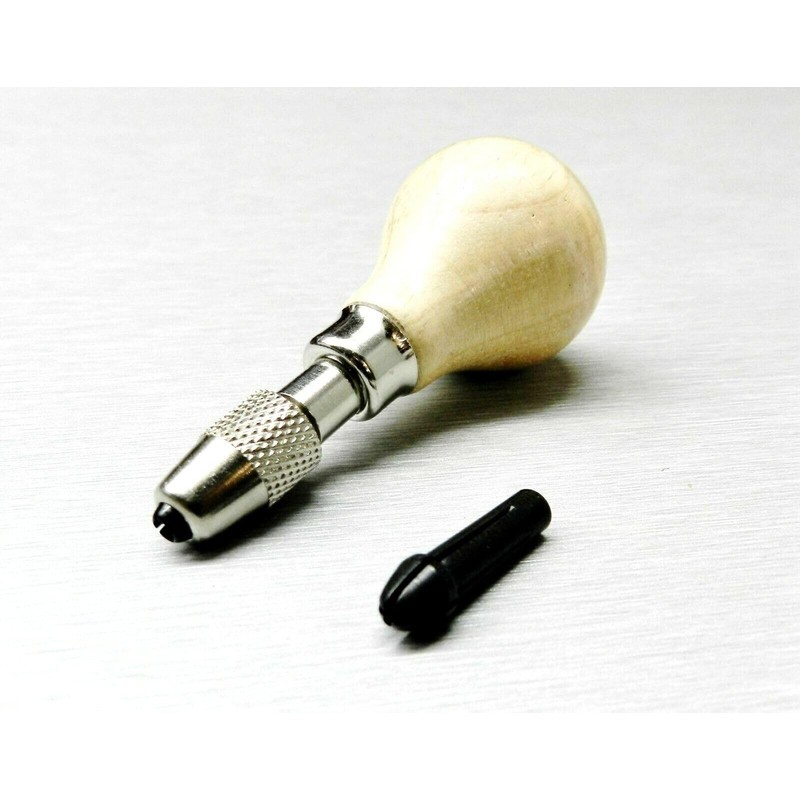 JTS Hand Chuck Wooden Pear Wood Handle Pin Vise Tool