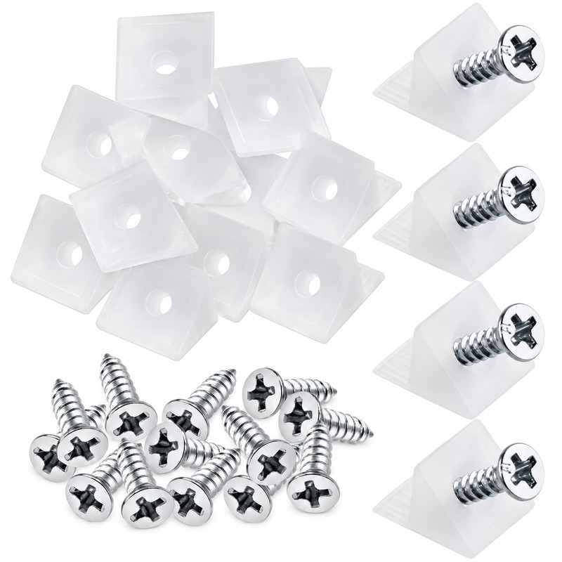 20/40/60/80/100pcs Drawer Wedge Supports with Screws – Plastic Bottom Support