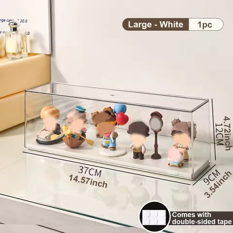 Clear Stackable Doll Display Case, Dustproof Plastic Storage Box for