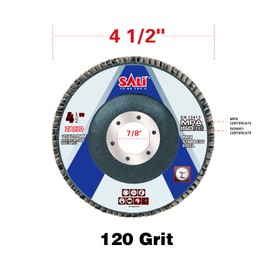 Sali 48 Pack Zirconia Flap Disc 120 Grit 4.5" x 7/8-Inch Sanding Disc Bevel Type #29 Premium and Industrial Grade Angle Grinder Grinding Wheel High Performance Edge Grinding