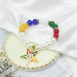 Scwasen OES Sorority Paraphernalia Gift Order of The Eastern Star Bracelet Necklace OES Bracelet Jewelry for Women Soror (OES Bracelet)