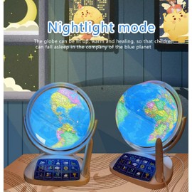 11-Inch Interactive Talking Globe for Kids - AR Geography Learning with LED Constellations for Home and Classroom