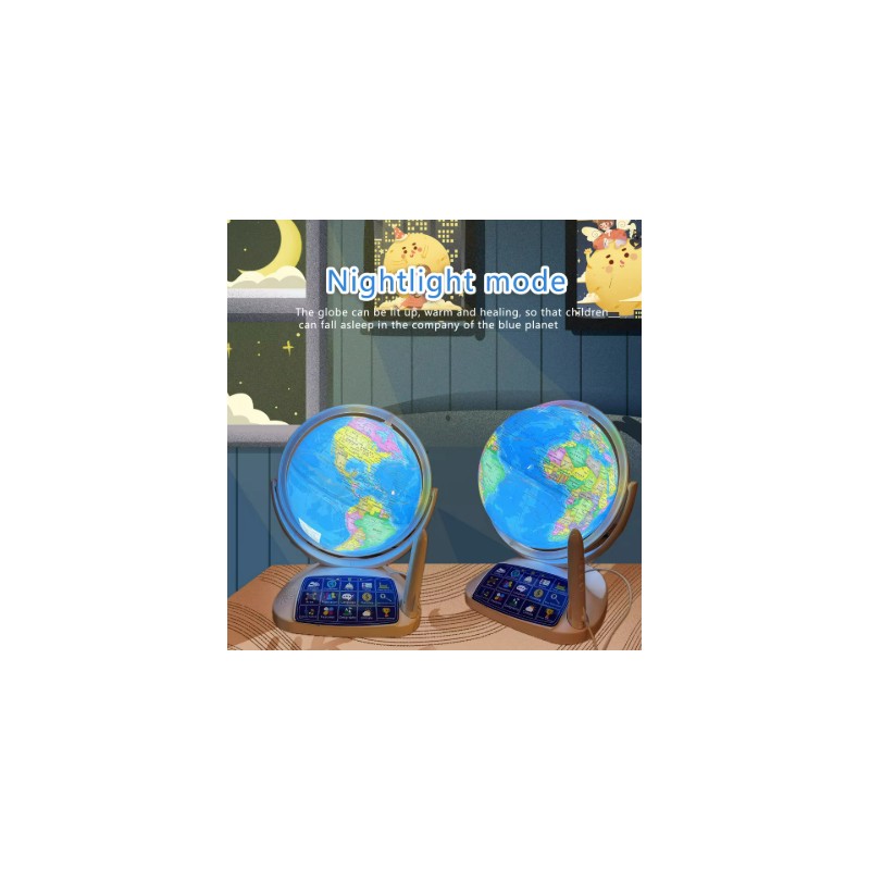 11-Inch Interactive Talking Globe for Kids - AR Geography Learning