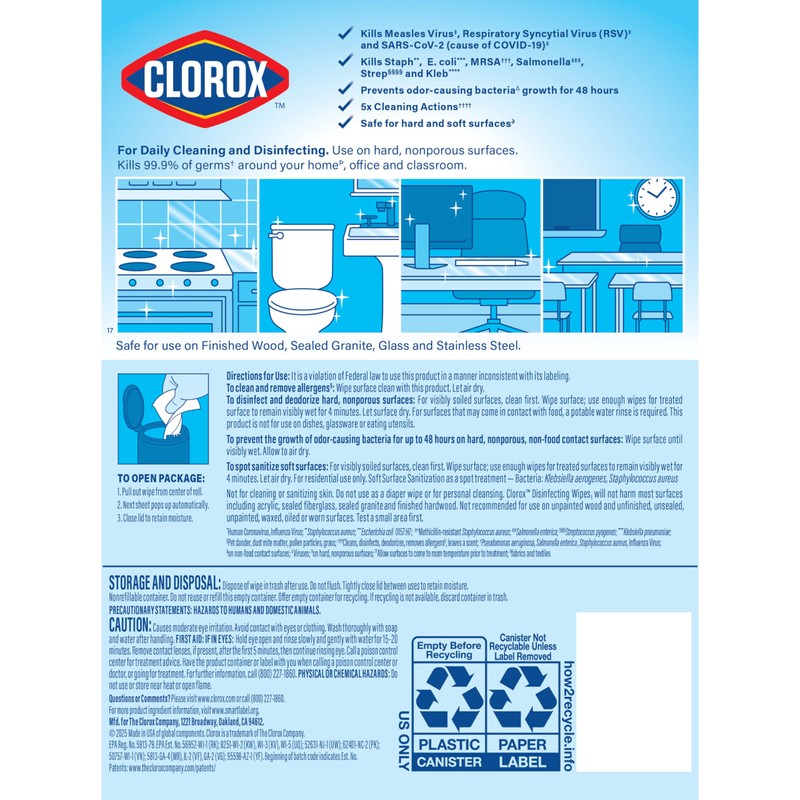 Clorox Disinfecting Cleaning Wipes for Spring Cleaning & Allergy Season,