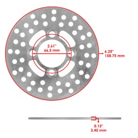 Caltric 2 Front Wheel Brake Disc Rotor For Yamaha YFZ450 YFZ450R YFZ450X YFZ450V 04-2022
